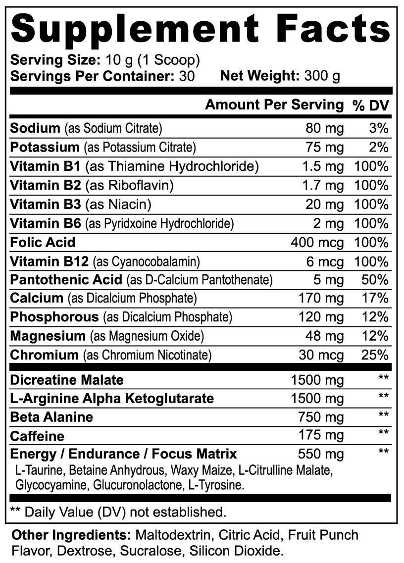 PEAK IGNITE Pre-Workout Powder (Fruit Punch)